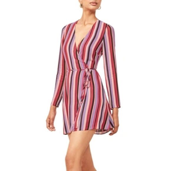 REFORMATION Gjelina Wrap Mini Dress - Picture 1 of 9